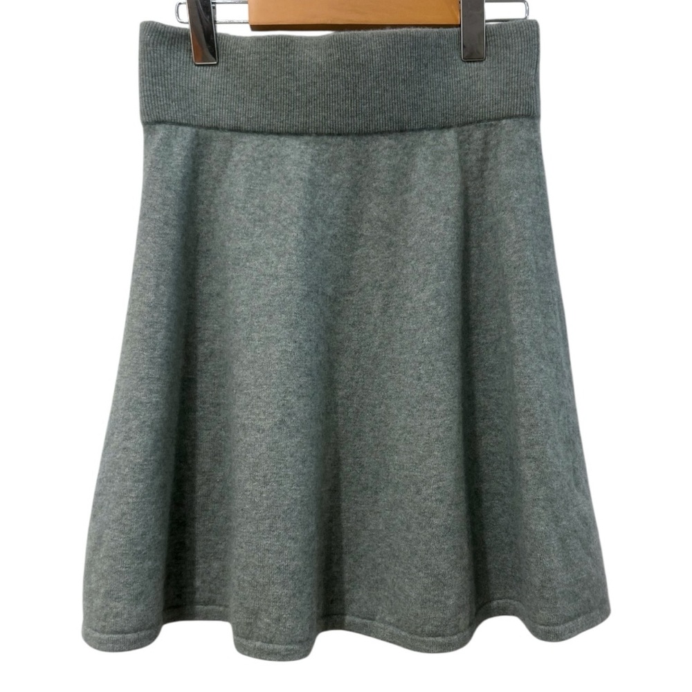 Ane Mone Wool Blend A-Line Mini Flared Knit Skirt